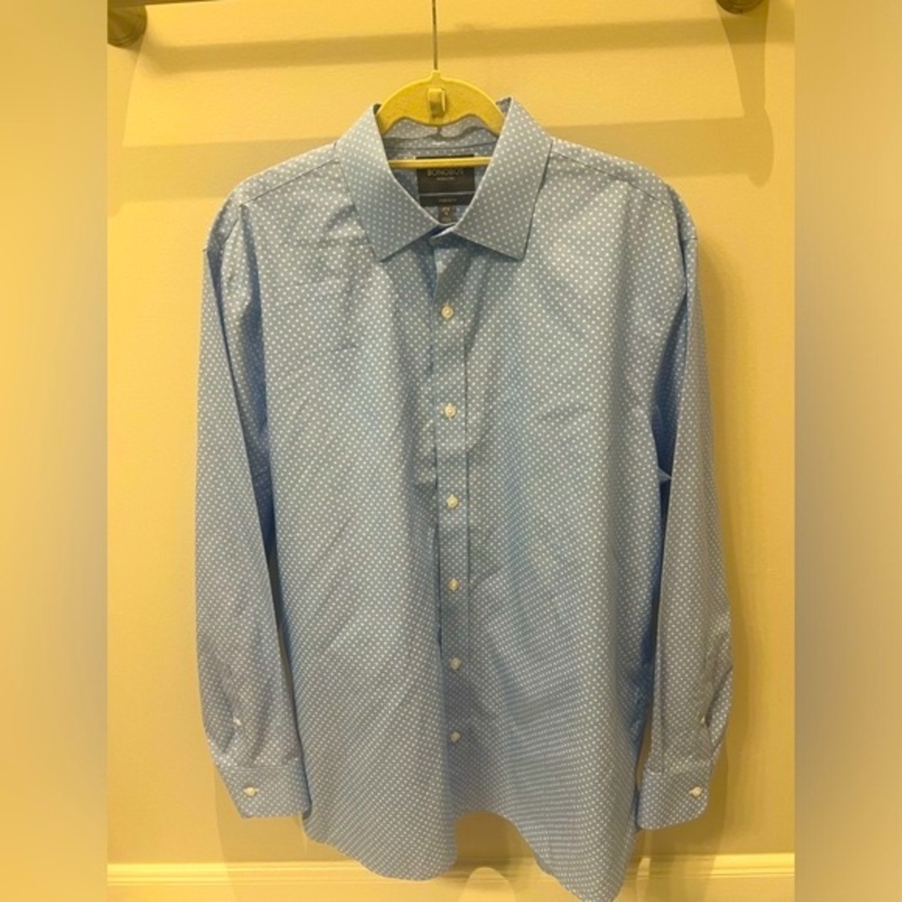 Bonobos Standard Fit Button Down in Polkadot in Light Blue/White, Size 17.5